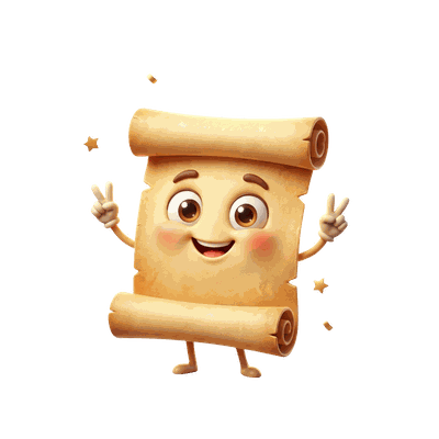 Scribe, the Votional scroll mascot, waving hello